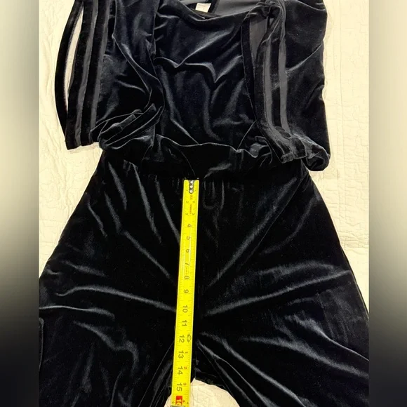 Jessica Howard Womens Black Velvet Wide-Leg Jumpsuit Size L - Picture 5 of 11